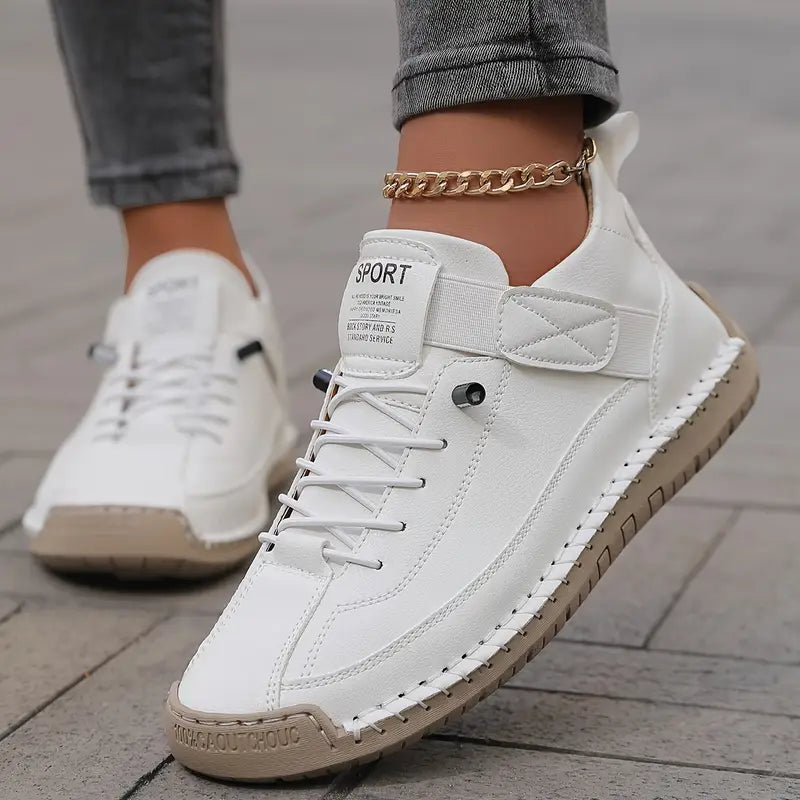 Women's Breathable Leather Slip-On Sneakers