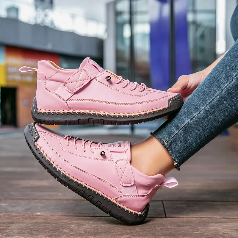 Women's Breathable Leather Slip-On Sneakers