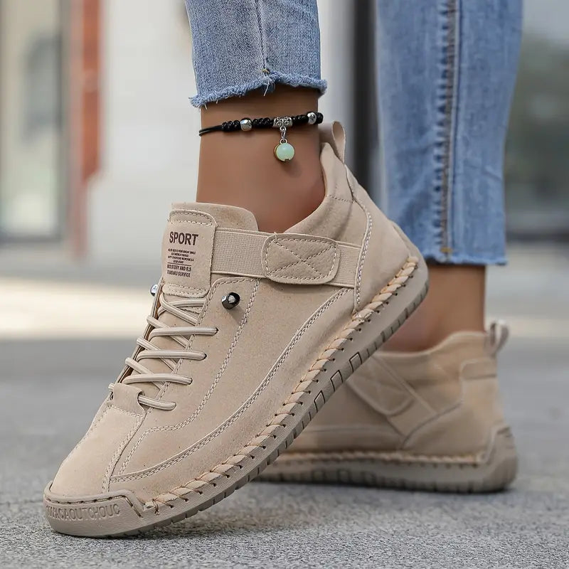 Women's Breathable Leather Slip-On Sneakers