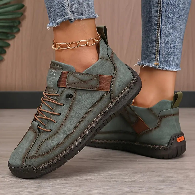 Women's Breathable Leather Slip-On Sneakers