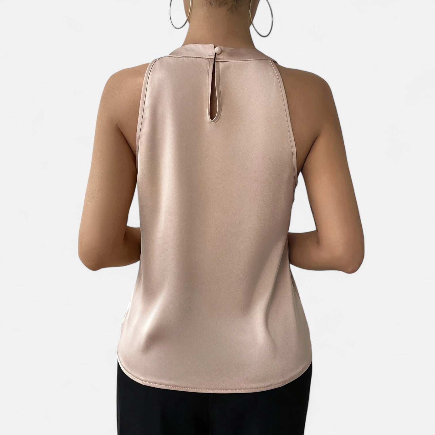 Pleated Tank Top for Women | Elegant Draped Sleeveless Blouse