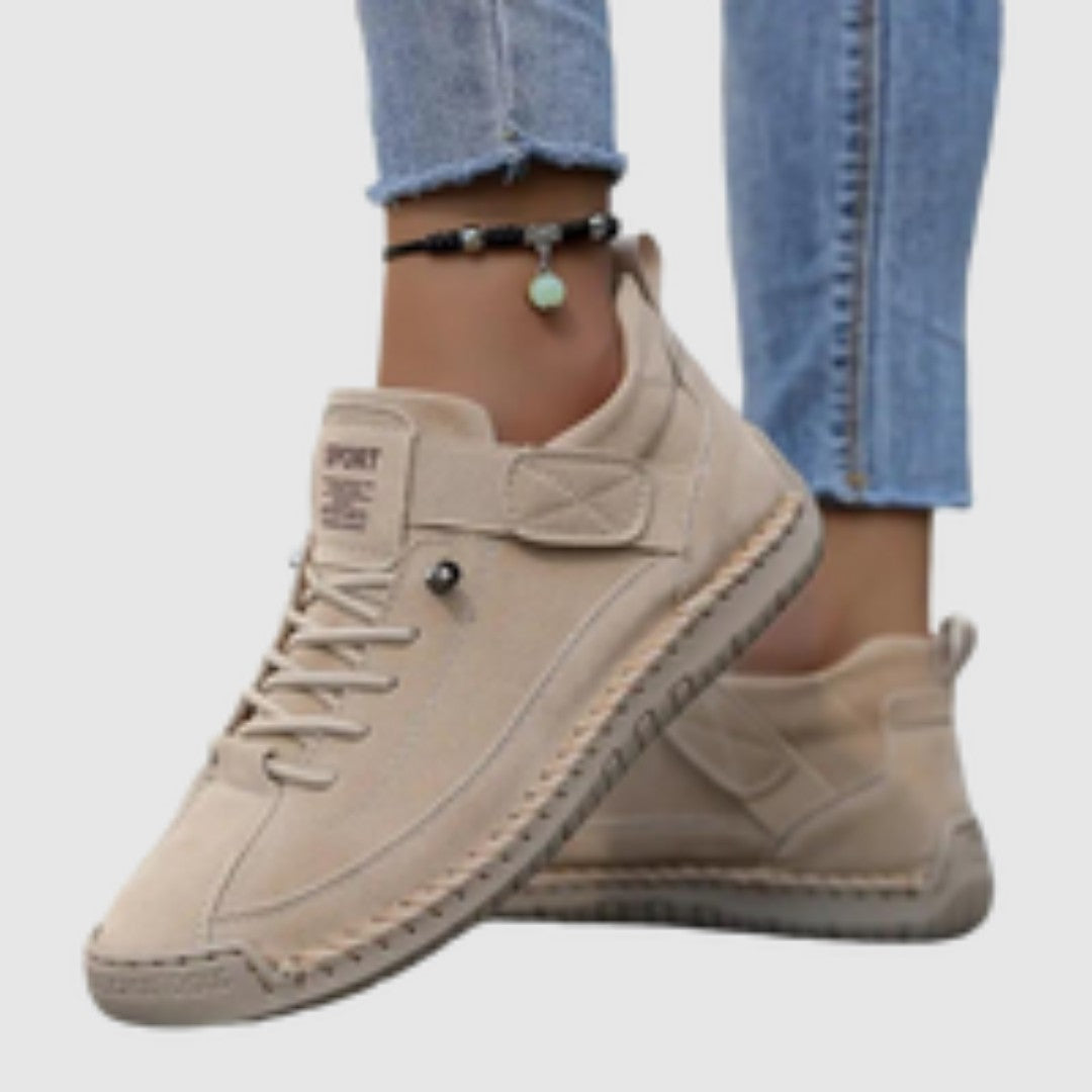 Women's Breathable Leather Slip-On Sneakers