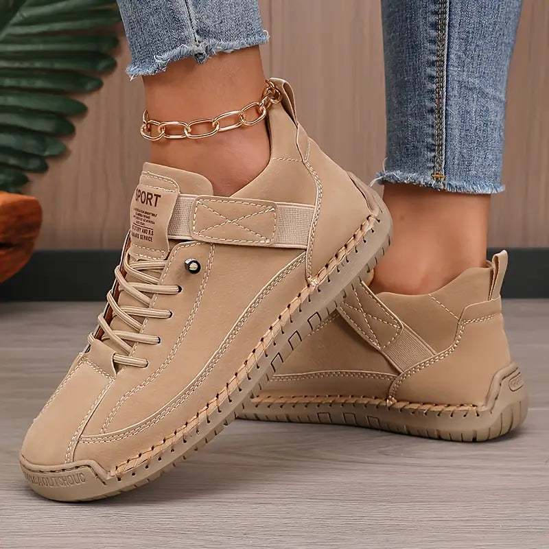 Women's Breathable Leather Slip-On Sneakers