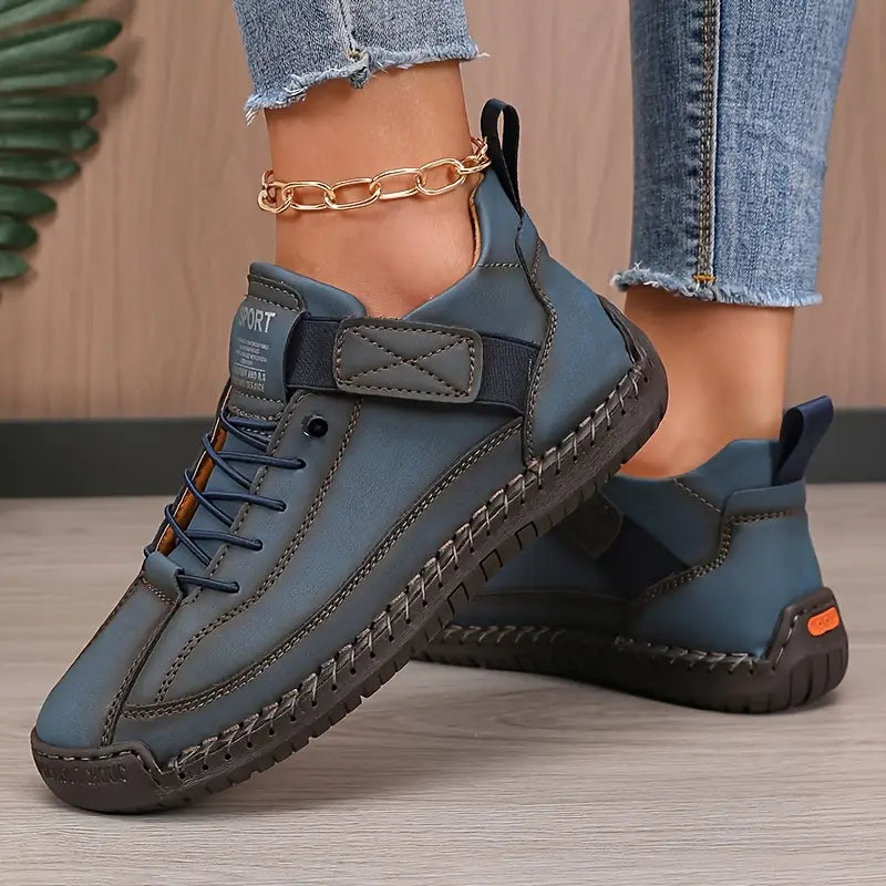 Women's Breathable Leather Slip-On Sneakers